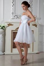 Wholesale Strapless Flower White Organza Prom Dress For Sale