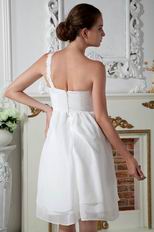 Lovely One Shoulder Knee Length Short Prom Dress With Applique