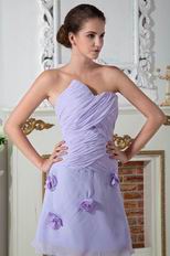 Lovely Asymmetrical Neck Lavender Chiffon Skirt Short Prom Dress