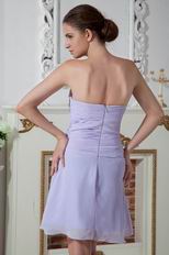 Lovely Asymmetrical Neck Lavender Chiffon Skirt Short Prom Dress