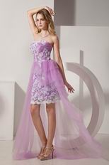 Lovely Sweetheart Short Front Long Back Lilac Short Prom Dress