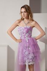 Lovely Sweetheart Short Front Long Back Lilac Short Prom Dress