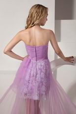 Lovely Sweetheart Short Front Long Back Lilac Short Prom Dress