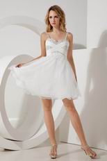 Lovely Spaghetti Straps Crystals Bodice Short Prom Party Dress