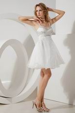 Lovely Spaghetti Straps Crystals Bodice Short Prom Party Dress