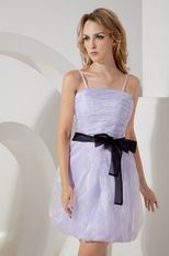 Lovely Spaghetti Straps Lavender Tulle Short Prom Dress Maker