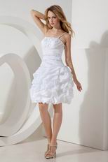 Cheap Spaghetti Straps White Taffeta Dresses Wear To Prom Party