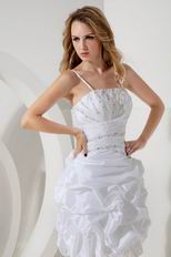 Cheap Spaghetti Straps White Taffeta Dresses Wear To Prom Party