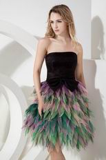 Unique Colorful Mini Skirt Strapless Girls Prefer Short Prom Dress