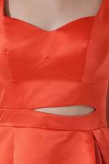 Sexy Straps Knee Length Orange Stain Skirt Prom Dress Short