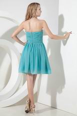 Simple Sweetheart Turquoise Chiffon Short Prom Party Dress