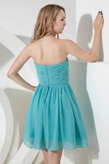 Simple Sweetheart Turquoise Chiffon Short Prom Party Dress