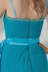 Low Price Spaghetti Straps Layers Skirt Turquoise Short Prom Dress