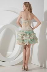 Colorful Layers Skirt Hand Made Short Prom Dress With Beading