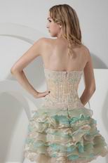 Colorful Layers Skirt Hand Made Short Prom Dress With Beading
