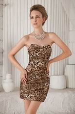 Sweetheart Mini-length Sexy Leopard Print Short Prom Dress