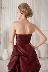 Sweetheart Bubble Knee-length Burgundy Taffeta Prom Type Dress