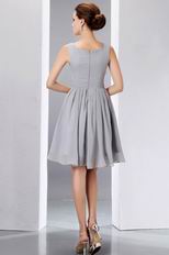 Simple Scoop Knee Length Gray Short Prom Dress Under $100