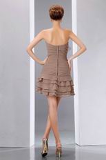 Custom Fit Layers Cascade Mini Skirt Burly Wood Short Prom Dress