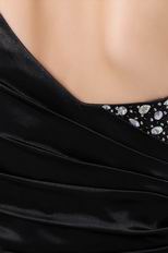 Unique Single Long Sleeve Black Short Prom Dress With Diamonds
