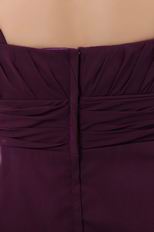 Sexy Spaghetti Straps Ruched Empire Purple Chiffon Short Prom Dress