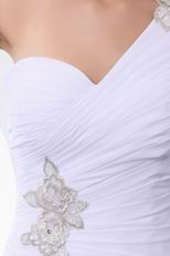 Affordable One Shoulder Backless White Chiffon Short Prom Dress