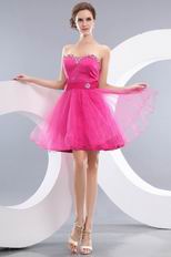 Lovely Sweetheart Neck Corset Fuchsia Short Prom Dress