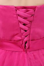 Lovely Sweetheart Neck Corset Fuchsia Short Prom Dress