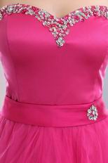 Lovely Sweetheart Neck Corset Fuchsia Short Prom Dress