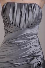 Colum Mini-length Taffeta Skirt Short Prom Dress Silver Grey