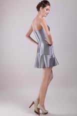 Colum Mini-length Taffeta Skirt Short Prom Dress Silver Grey