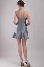 Colum Mini-length Taffeta Skirt Short Prom Dress Silver Grey