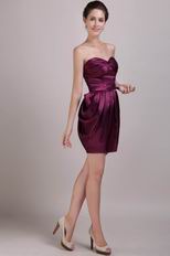Column Sweetheart Top Designer Burgundy Short Prom Dress