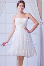 Lovely Ruched Bodice With Beaded Applique White Party Dress