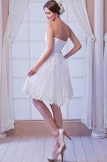 Lovely Ruched Bodice With Beaded Applique White Party Dress