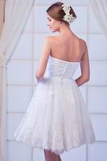 Lovely Ruched Bodice With Beaded Applique White Party Dress