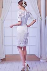 Modest Jewel/Scoop Neck Short White Prom Dress With 1/2 Sleeves