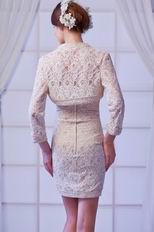 Designer Recommend Champagne Lace Corset Bridal Mother Prom Dress With Jacket