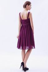 Pretty Straps Ruched Skirt Mini Plum Prom Dress For Girl