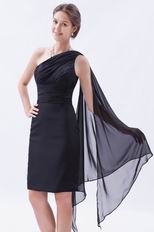 One Shoulder Sheath LBD Short Black Dress Top Designer