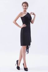 One Shoulder Sheath LBD Short Black Dress Top Designer
