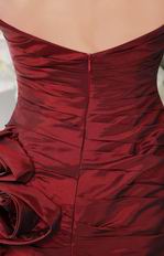 Sweetheart Neck Beaded Burgundy Taffeta Prom Party Short Dress