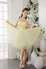 Sweetheart Daffodil Yellow Discount Short Prom Dress