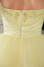 Sweetheart Daffodil Yellow Discount Short Prom Dress