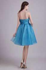 Teal Blue Organza A-line Skirt Short Prom Dress By Top Designer