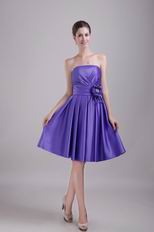 Strapless Knee Length Skirt Blue Violet 2014 Prom Dress For Sale