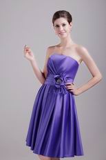 Strapless Knee Length Skirt Blue Violet 2014 Prom Dress For Sale