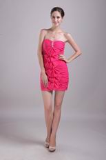 Hot Pink Chiffon Skirt Top Designer Short Prom Dress