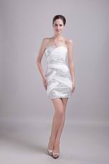 Sweetheart Mini-length White Short Prom Dress With Sequin Fabric