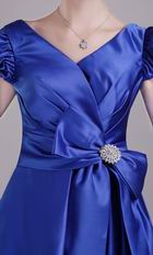 A-line Skirt Discount Short Taffeta Prom Dress In Royal Blue